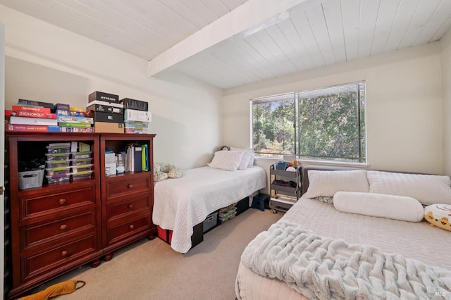 15 Montecito Dr, Corte Madera, CA 94925 - carpeted bedroom featuring a wooden ceiling with exposed beams