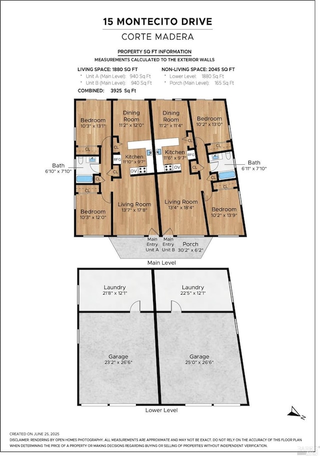 15 Montecito Dr, Corte Madera, CA 94925 - view of floor plan / room layout