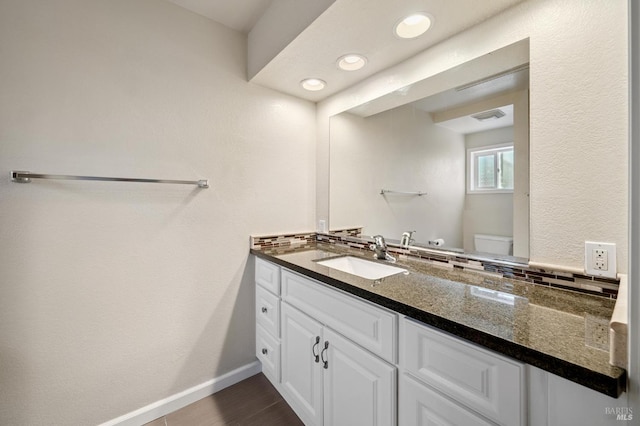 711 San Anselmo Ave, San Anselmo, CA 94960 - bathroom featuring vanity, backsplash, and recessed lighting