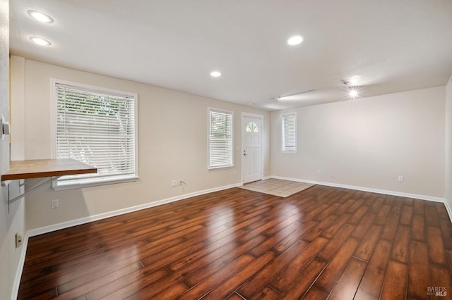 711 San Anselmo Ave, San Anselmo, CA 94960 - unfurnished living room with hardwood / wood-style flooring, plenty of natural light, and recessed lighting