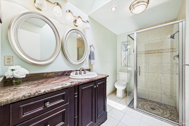 2393 Ohio St, Eureka, CA 95501 - full bath featuring tile patterned flooring, vanity, and a stall shower