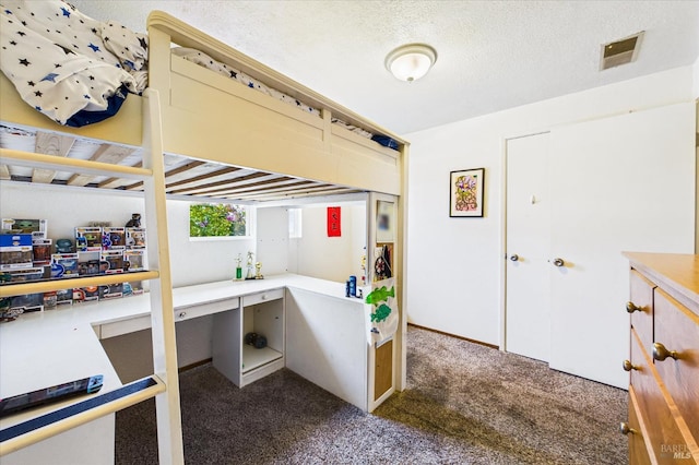 2393 Ohio St, Eureka, CA 95501 - home office featuring dark carpet and a textured ceiling