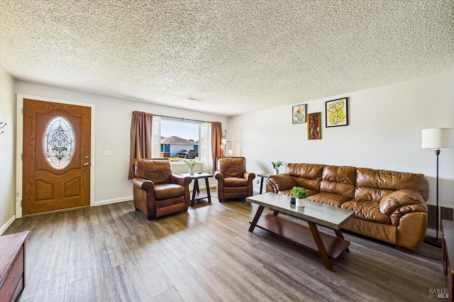 2393 Ohio St, Eureka, CA 95501 - living room featuring wood finished floors and a textured ceiling