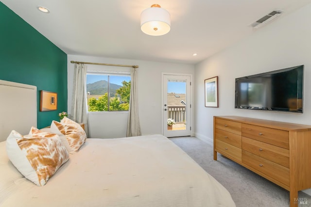 1 Drakes View Cir, Greenbrae, CA 94904 - bedroom with light carpet, access to outside, and recessed lighting