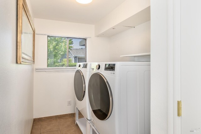 1 Drakes View Cir, Greenbrae, CA 94904 - laundry room featuring washer and dryer and light tile patterned floors