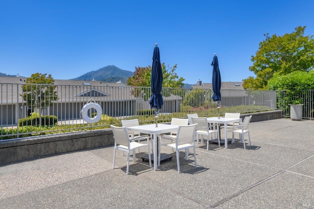 1 Drakes View Cir, Greenbrae, CA 94904 - view of patio with outdoor dining space and a mountain view