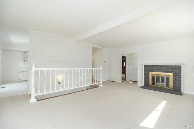 23 Hillside Dr, Fairfax, CA 94930 - unfurnished living room with carpet floors and a fireplace