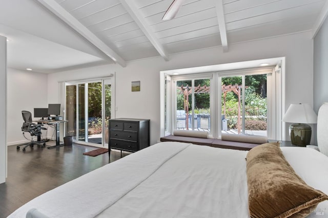 71 Convent Ct, San Rafael, CA 94901 - bedroom featuring access to outside, an office area, wood finished floors, and multiple windows
