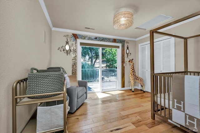 18903 N Shore Dr, Hidden Valley Lake, CA 95467 - sitting room featuring crown molding and wood-type flooring