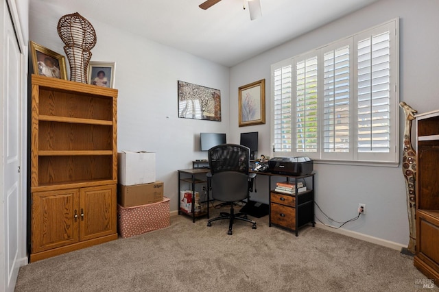 448 Potters Ln, Vacaville, CA 95687 - carpeted office with a ceiling fan and baseboards