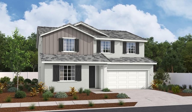 600 Green Spur Ct, Roseville, CA 95747 - traditional-style house featuring an attached garage, driveway, board and batten siding, and stucco siding