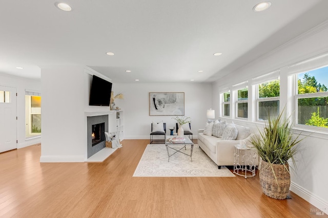 251 Donegal Way, Martinez, CA 94553 - living room featuring light wood-style floors, a fireplace with flush hearth, and recessed lighting
