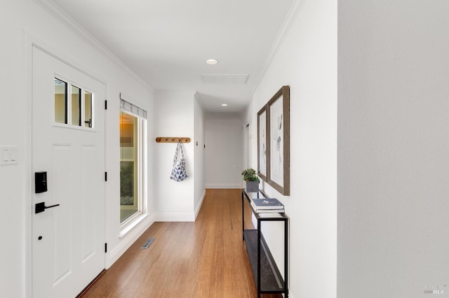 251 Donegal Way, Martinez, CA 94553 - corridor with wood finished floors, plenty of natural light, crown molding, and recessed lighting
