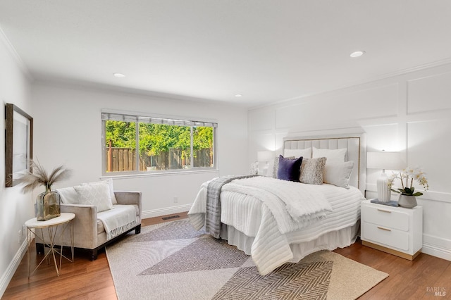251 Donegal Way, Martinez, CA 94553 - bedroom featuring ornamental molding, wood finished floors, and recessed lighting