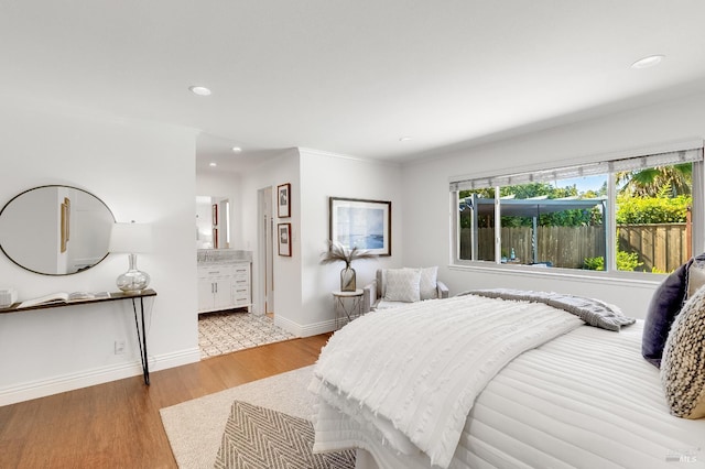 251 Donegal Way, Martinez, CA 94553 - bedroom featuring light wood-type flooring, recessed lighting, and ensuite bath