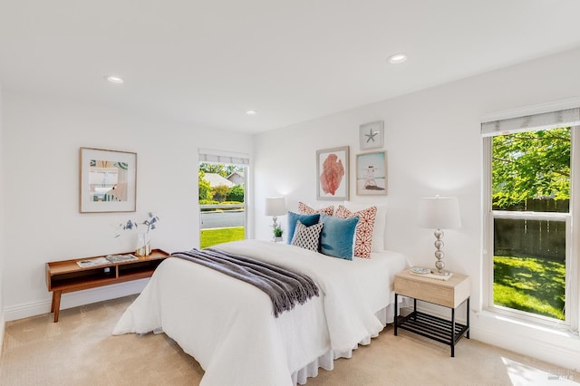251 Donegal Way, Martinez, CA 94553 - bedroom with multiple windows, light colored carpet, and recessed lighting