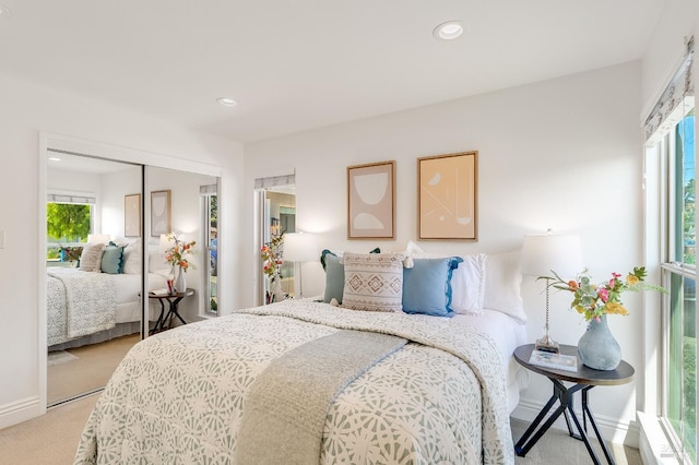 251 Donegal Way, Martinez, CA 94553 - carpeted bedroom featuring multiple windows, recessed lighting, and a closet