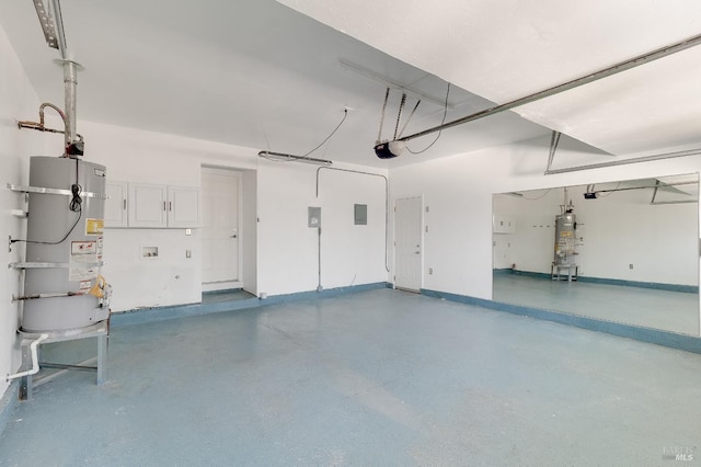 251 Donegal Way, Martinez, CA 94553 - garage featuring water heater, strapped water heater, a garage door opener, and electric panel
