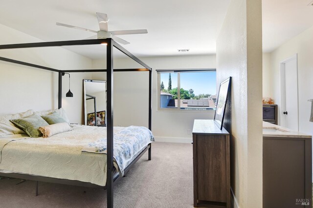 196 Caldwell Dr, Vacaville, CA 95687 - carpeted bedroom featuring baseboards and a ceiling fan