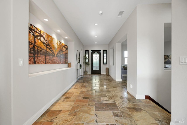 5313 Autumn Rock Ct, Fairfield, CA 94534 - entrance foyer featuring stone tile floors and recessed lighting