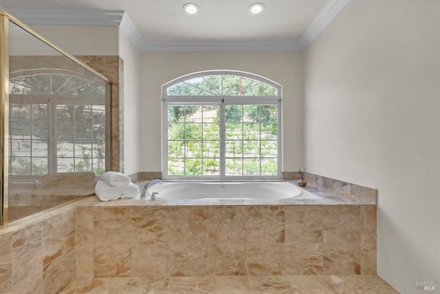 955 Appleridge Pl, Fairfield, CA 94534 - bathroom with a bath and crown molding