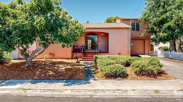 312 12th St, Petaluma, CA 94954 - view of front of property with stucco siding and a porch