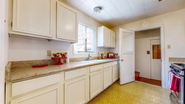 312 12th St, Petaluma, CA 94954 - kitchen featuring gas range, light countertops, and light flooring