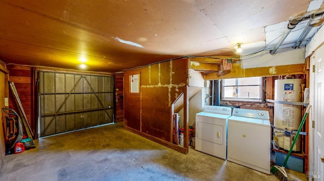 312 12th St, Petaluma, CA 94954 - garage featuring independent washer and dryer, secured water heater, and wood walls