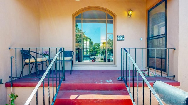 312 12th St, Petaluma, CA 94954 - property entrance featuring stucco siding and a porch