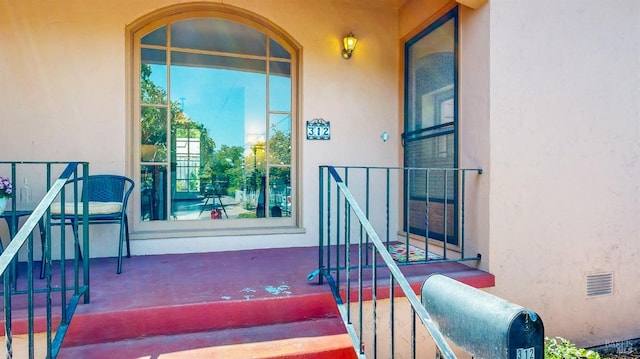 312 12th St, Petaluma, CA 94954 - property entrance featuring stucco siding and covered porch