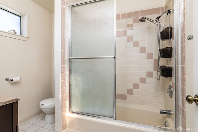 205 Cypress Ave, San Bruno, CA 94066 - full bath featuring shower / bath combination with glass door, vanity, and tile patterned flooring
