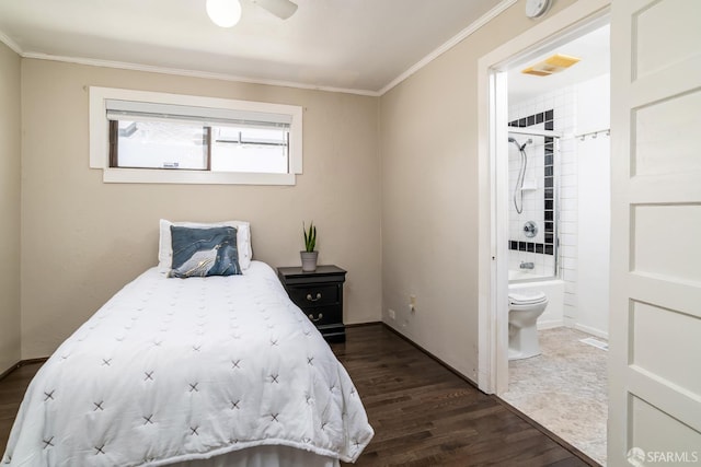 205 Cypress Ave, San Bruno, CA 94066 - bedroom featuring dark wood finished floors and ornamental molding