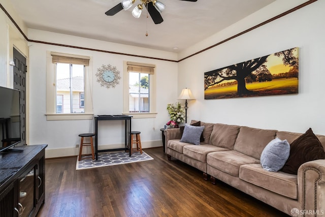 205 Cypress Ave, San Bruno, CA 94066 - living area with wood finished floors and a ceiling fan