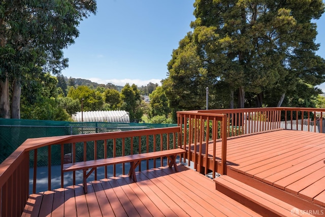 205 Cypress Ave, San Bruno, CA 94066 - deck featuring view of wooded area