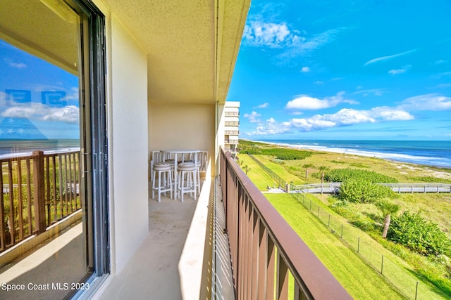 balcony with a water view