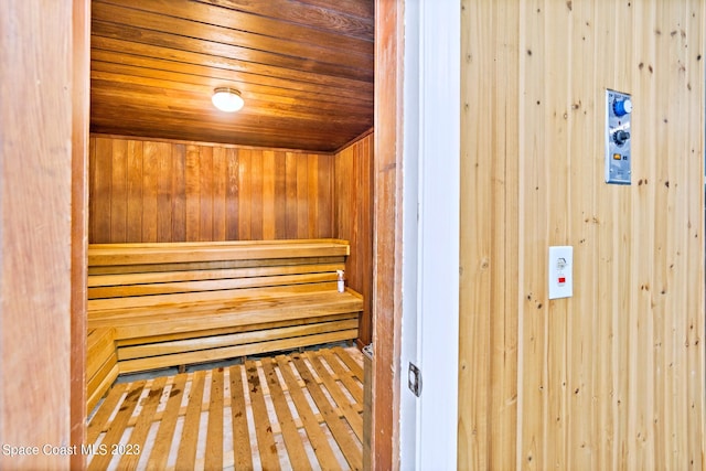 view of sauna