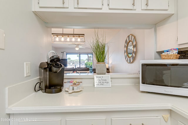 kitchen with white cabinetry