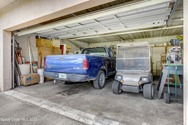 view of garage