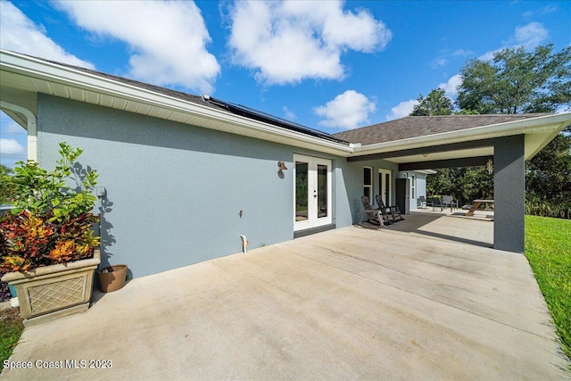 view of patio with french doors