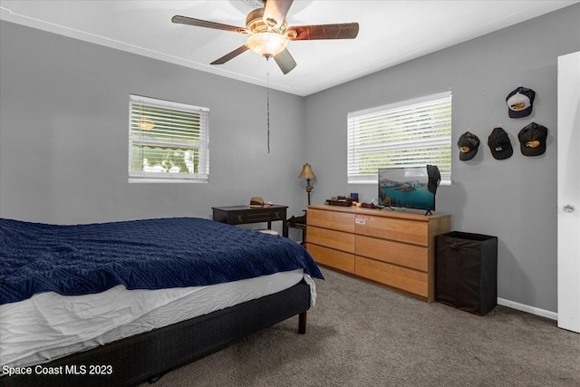3706 Sutton Dr, Orlando, FL 32810 - carpeted bedroom featuring ceiling fan