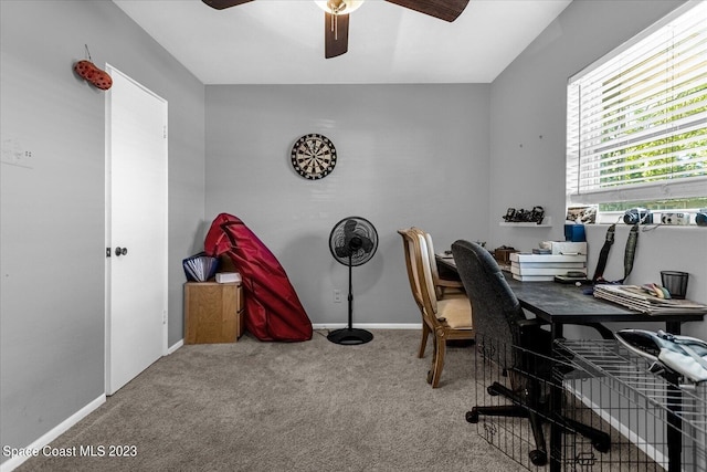 3706 Sutton Dr, Orlando, FL 32810 - carpeted office space featuring ceiling fan