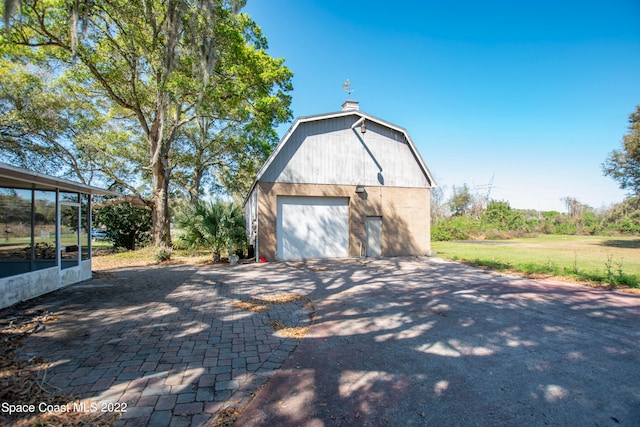 view of garage