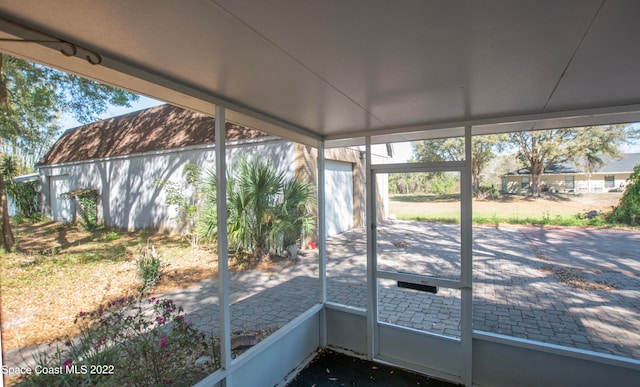 view of unfurnished sunroom