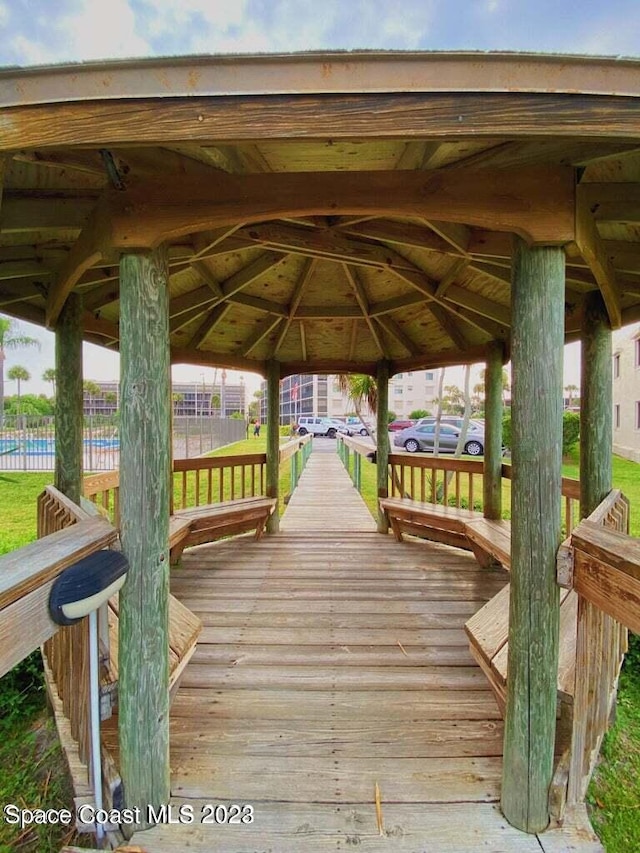 dock area featuring a gazebo