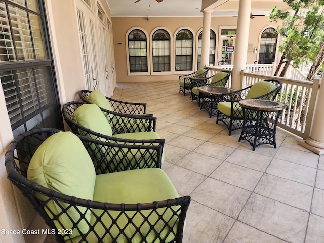 view of terrace with french doors