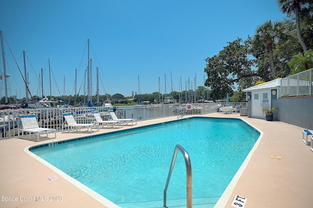 view of pool with a patio