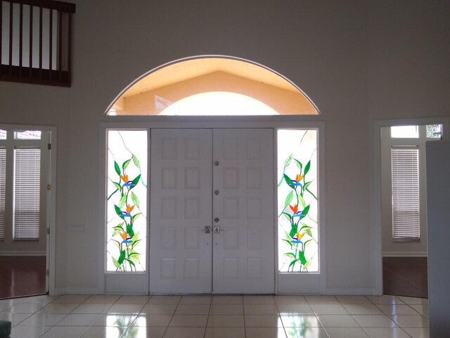 view of tiled entrance foyer