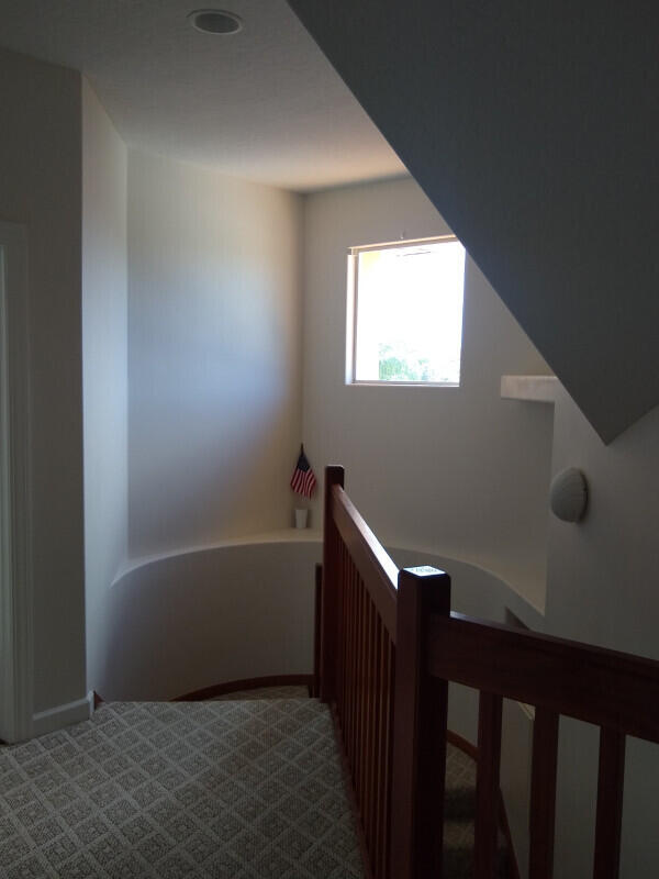 stairway with carpet floors