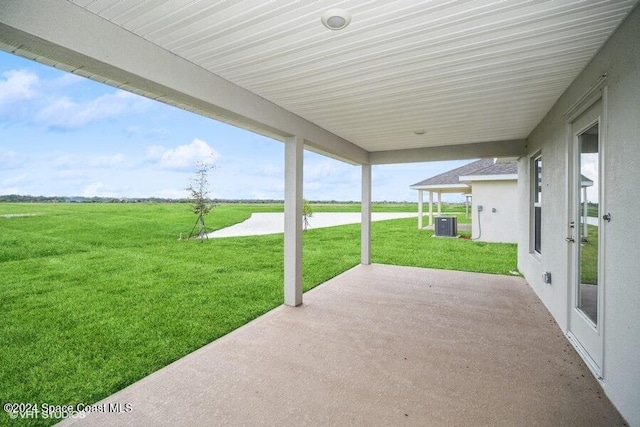 view of patio featuring central AC unit