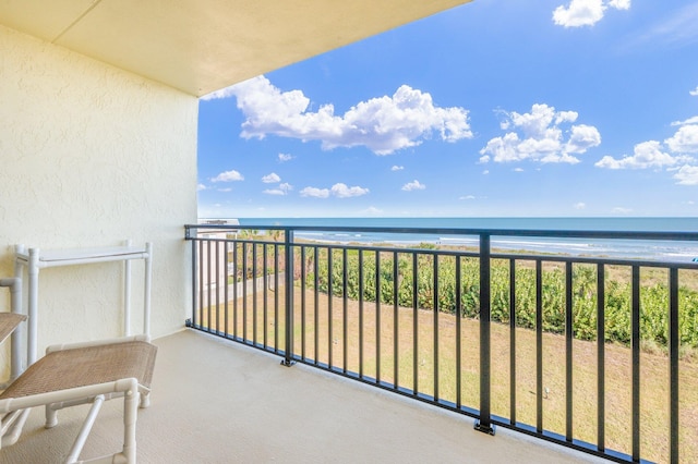 balcony with a water view